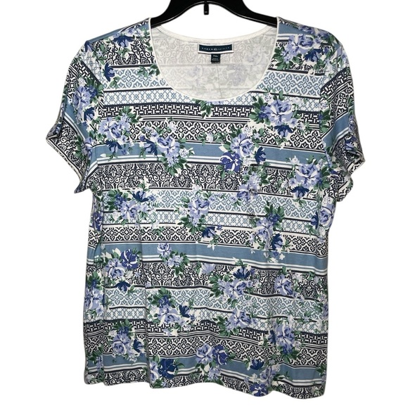 Karen Scott Printed Crew Neck T-Shirt sz XXL - Picture 1 of 7